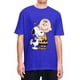 thumbnail image 3 of Camiseta de hombre de Peanuts Charlie Brown y Snoopy con corazón, dibujos animados Y2K, algodón puro, camisetas de verano con cuello redondo, ropa de talla grande, 3 of 5