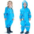 thumbnail image 1 of Chubasquero de una pieza para niños, bonito impermeable tridimensional a la moda con ala de sombrero, poncho reflectante para bebé, 1 of 5
