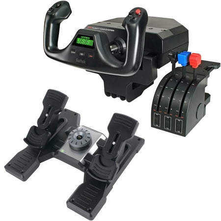 Logitech G Saitek PRO Flight Yoke System + Logitech Flight Rudder Pedals (Black)