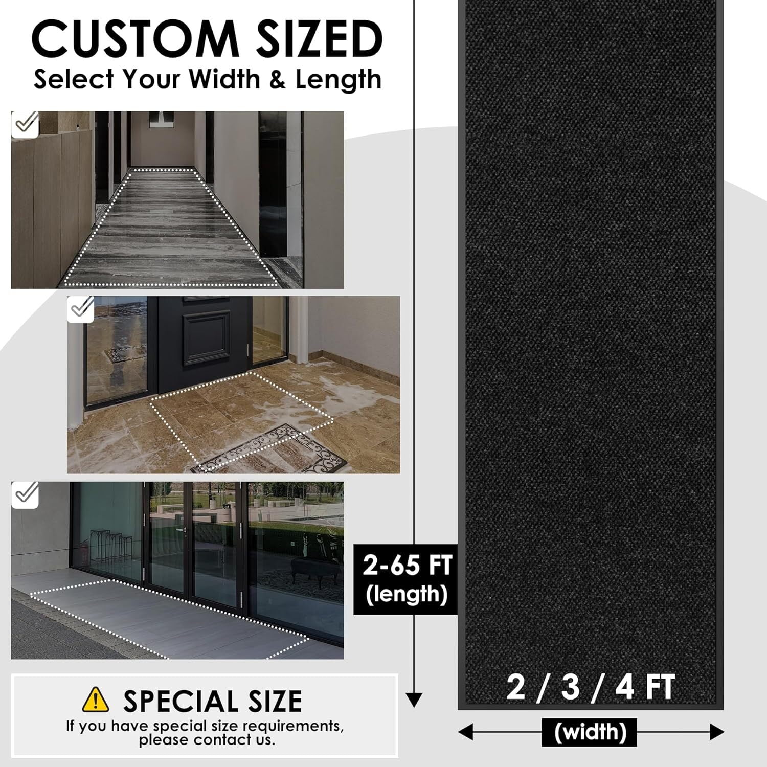 Bestvue Front Door Mat Indoor Entrance Outside Floor Doormat Entryway Welcome Mats Commercial Non Slip Rubber Backing Heavy Duty Trap Dirt Moisture for High Traffic Area 4′ x 4′