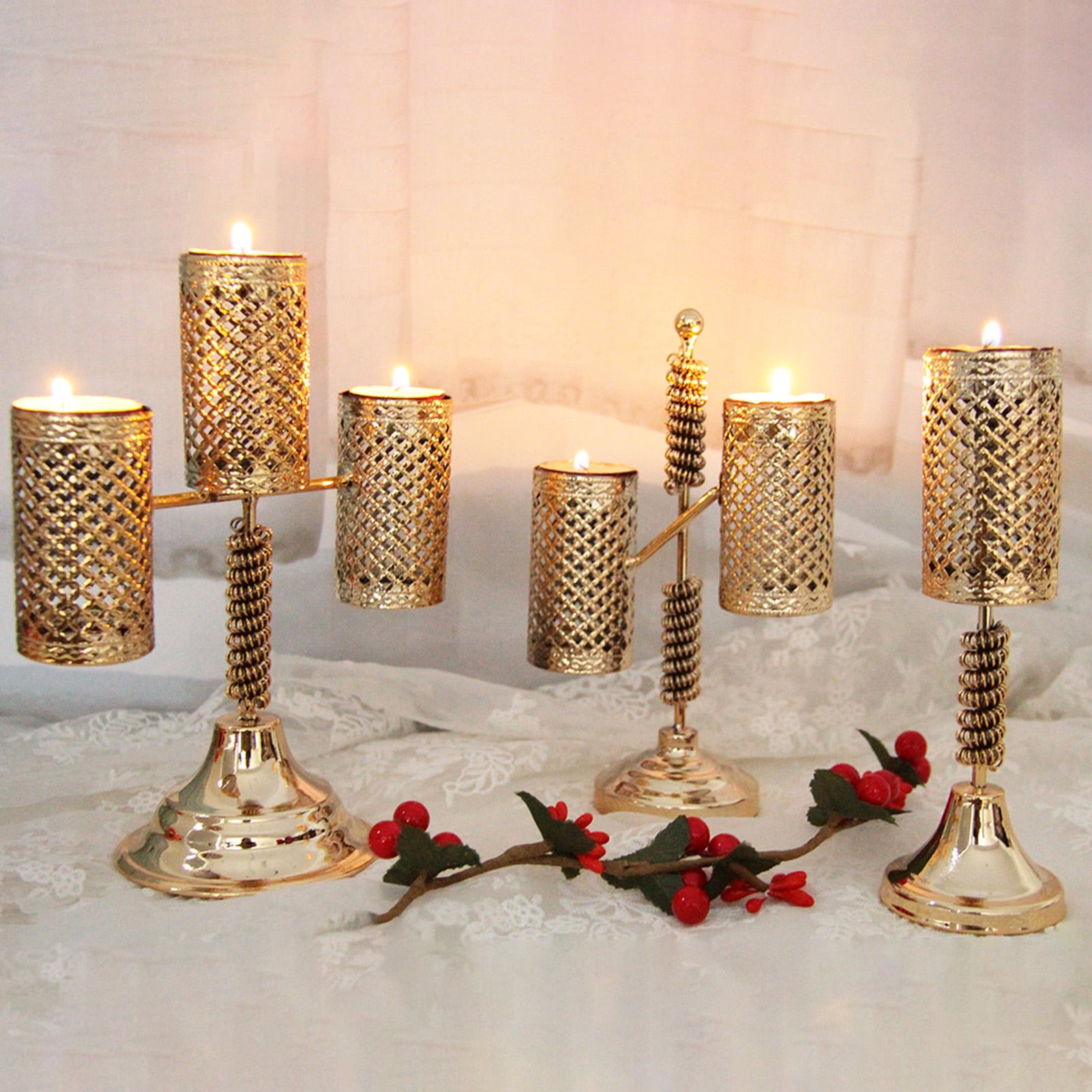 semafor Taxpayer appetit Visland Bronze Candlestick Metal Candle Holders Wedding Decoration Candle  Holders Event Candle Stand Table Centerpiece - Walmart.com