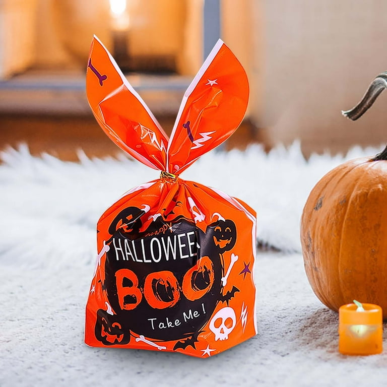 Kumdkd Halloween Treat Bags 50-Pack Pumpkin Ghost Party Favor