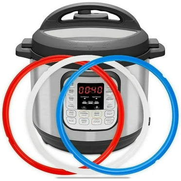 Silicone Sealing Ring for Instant Pot Replacement 6 Qt Gasket,for 6/5Qt Pressure Cooker, Blue & Red & Transparent,Fits IP-DUO60, LUX60, DUO50, ILUX50, Smart-60, IP-CSG60 3-Pack