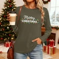 thumbnail image 6 of HOMBOM Christmas Tops for Women Comfy Long Sleeve Army Green Christmas Tree Ugly Crewneck Xmas Ladies T Shirts, 6 of 9