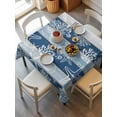 thumbnail image 2 of Navy Blue Coastal Beach Suqare Tablecloth - 60 x 60 Inch, Nautical Starfish Coral Vintage Wooden Waterproof & StainResistant Tablecloth, Washable Oil-proof Table Cover for Dining/Party/Wedding/Buffet, 2 of 9