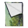 thumbnail image 2 of Paris Soft Flannel Fleece Throw Blanket, Eiffel Tower Seine River Picture France European Landmark Image, Cozy Plush for Indoor and Outdoor Use, 60" x 80", Almond Green Pale Brown, by Ambesonne, 2 of 5