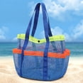 thumbnail image 4 of Eoperou Mesh Beach Bag Mesh Shower Storage Bag Large Capacity Tote Beach Bag Toiletries Towels Organizer for Travel Gym Camping, 4 of 8