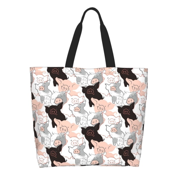 Easygdp Pigs Bolsas Tote para Mujer, Bolsos de Hombro para Viaje, Bolsos de Mano de Gran Capacidad para Compras y Trabajo