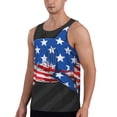 thumbnail image 2 of Fotbe Shark With USA Flag Pattern Men's Quick Dry Workout Tank Top Gym Muscle Tee Fitness Bodybuilding Sleeveless T Shirt Breathable Workout Shirt-4X-Large, 2 of 9
