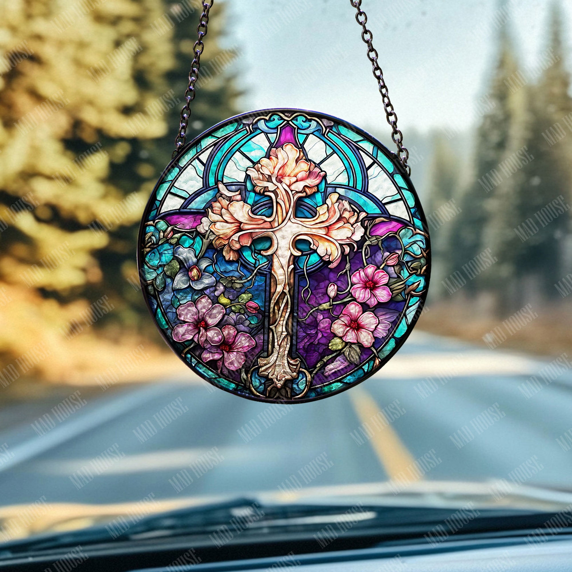 River of Goods Celtic Cross River of Goods Multicolored Stained Glass Suncatcher Window Panel - 12\ x 0.25\ x 18\ - On Sale - Bed Bath & Beyond - 37993784