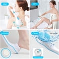thumbnail image 6 of Electric Body Brush Shower, USB Rechargeable Back Body Brush with Long Handle, 5 in 1 Bath Shower Scrubber for Body Exfoliation and Massage Cleansing Set, Blue, 6 of 9