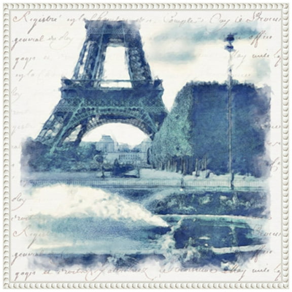 Amanti Art Paris in Blue I Framed Canvas Wall Art Print