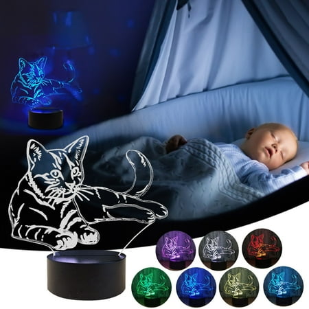 

Colorful Cute Cat 3D Desk Decor Lamp Acrylic LED Night Light Kids Colorful 3D Cat Night Light under The Friday Night Lights