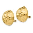 thumbnail image 2 of Primal Gold 14 Karat Yellow Gold Omega Clip 18mm Hammered Non-pierced Earrings, 2 of 4