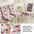 thumbnail image 5 of Strawberry Dining Chair Covers Set of 4 Charming Red Fruit Print Washable Polyester Stretch Slipcovers Removable Seat Protector for Summer Kitchen Decor, 5 of 6