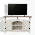 "StorageWorks Farmhouse Corner TV Stand for TVs up to 60
