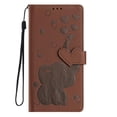 thumbnail image 2 of For Samsung Galaxy S21 FE 5G 6.4" Cartoon Elephant Embossed Strong Magnetic Attachment/Closure, Card Slots/Pocket, With Hand Strap，PU Leather Flip Wallet Case ﻿,Brown,For Galaxy S21 FE 5G, 2 of 10