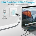 thumbnail image 5 of USB C Block,FiveBox USB C Wall Charger Block 20W PD Type C Charger Block QC3.0 Dual USB C Wall Charger Adapter USB C Brick Fast Charging Block Type C Charger Box,Blue, 5 of 7