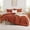 Burnt Orange, variant on Khaki Oversized Super King Plus Comforter Set 128x120, 3 Pieces Extra Large King Size Bedding Set, Chevron Textured Warm Boho Bedding for Oversized Beds