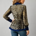 thumbnail image 5 of Piebxs Women's Leopard Print Denim Shirt – Button Front Contrast Detail Casual Everyday Wear, Trendy Animal Print Jean Jacket Shirt, Fitted Long Sleeve Denim Blouse, 5 of 7