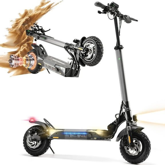 10" Electric Scooter for Adults,1000W Peak Off-Road E-Scooter with 48V 13Ah Battery,45km Range,28 MPH