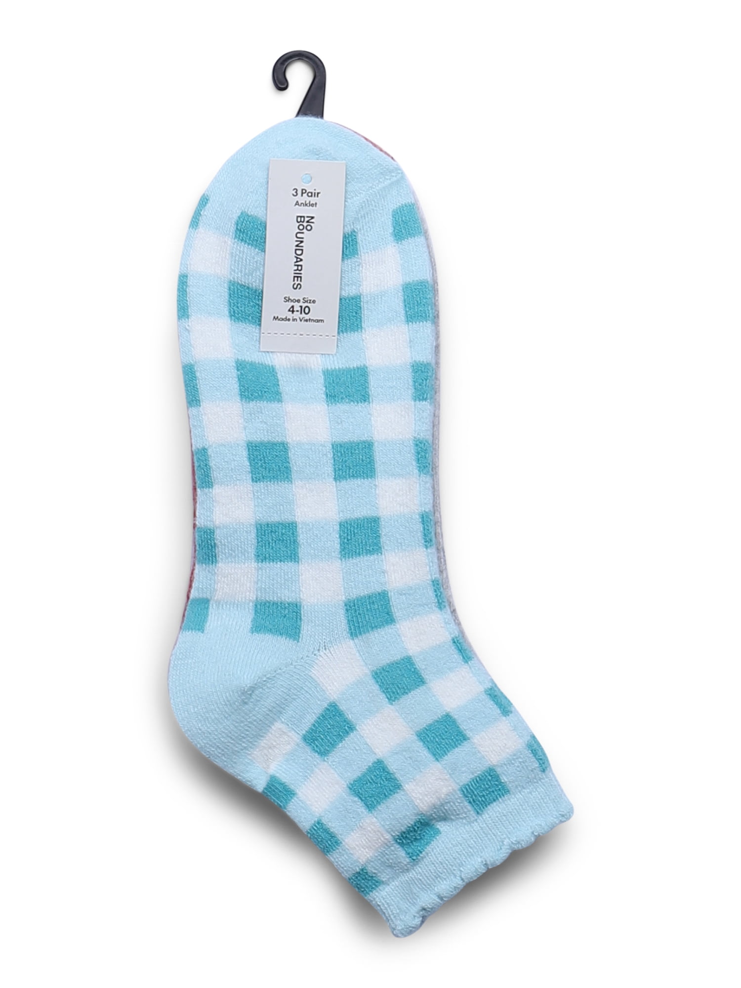 No Boundaries Ankle Socks, 3-Pack, Women's, Size 4-10