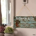 thumbnail image 2 of MUCHENGGIFT Farmhouse Bathroom Wall Decor - Funny Bathroom Rules Signs - Rustic Boots Bathroom Wall Decor, Rules If It Smells Spray It Sign Plaque, 5.9x11.8inch, 2 of 5