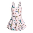 thumbnail image 6 of DISNIMO Hummingbird Butterfly Print Girls Swimsuits One Piece Bathing Suit with Skirt Sleeveless Summer Swim Dress Hawaiian U Neck Swimwear Size 6-7, 6 of 8
