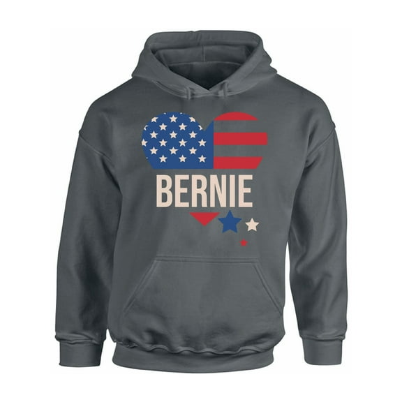 Awkward Styles Bernie Sanders 2020 Hoodie USA Flag Heart Hooded Sweatshirt