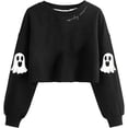 thumbnail image 2 of ibiyuan Halloween Sweatshirt for Women Crew Neck Lightweight Shirts for Women Plus Size Pumpkin Season Halloween Skeleton Sweater Long Sleeve Pullover Top Halloweens Gifts for Men, 2 of 3