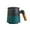 Black&Green, variant on ZENS Tea Cup with Infuser and Lid, 16.9 OZ Gradient Embossed Ceramic Loose Tea Steeping Mug with Wood Handle