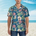 thumbnail image 2 of Gukieu Colorful Flowers Print Men's Short-sleeved Shirts, Button-down Lapel Hawaiian Shirts, T-shirts, Beach Vacation Summer Casual Wear,Medium, 2 of 7