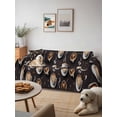 thumbnail image 6 of Coffee Couch Cover for 2 Cushion Couch, Hot Cafe Cup Beans Modern Retro Black Washable Love Seat Sofa Covers Slipcover, Throw Sofa Covers for Pets, Furniture Protector 71"x102", 6 of 9