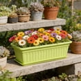 thumbnail image 4 of Window Box Planter, 17 Inches Vegetable Flower Plastic Planter Boxes with Tray, Rectangular Planter Indoor and Outdoor Flower Pots for Windowsill, Patio, Porch, Garden Balcony, 4 of 6