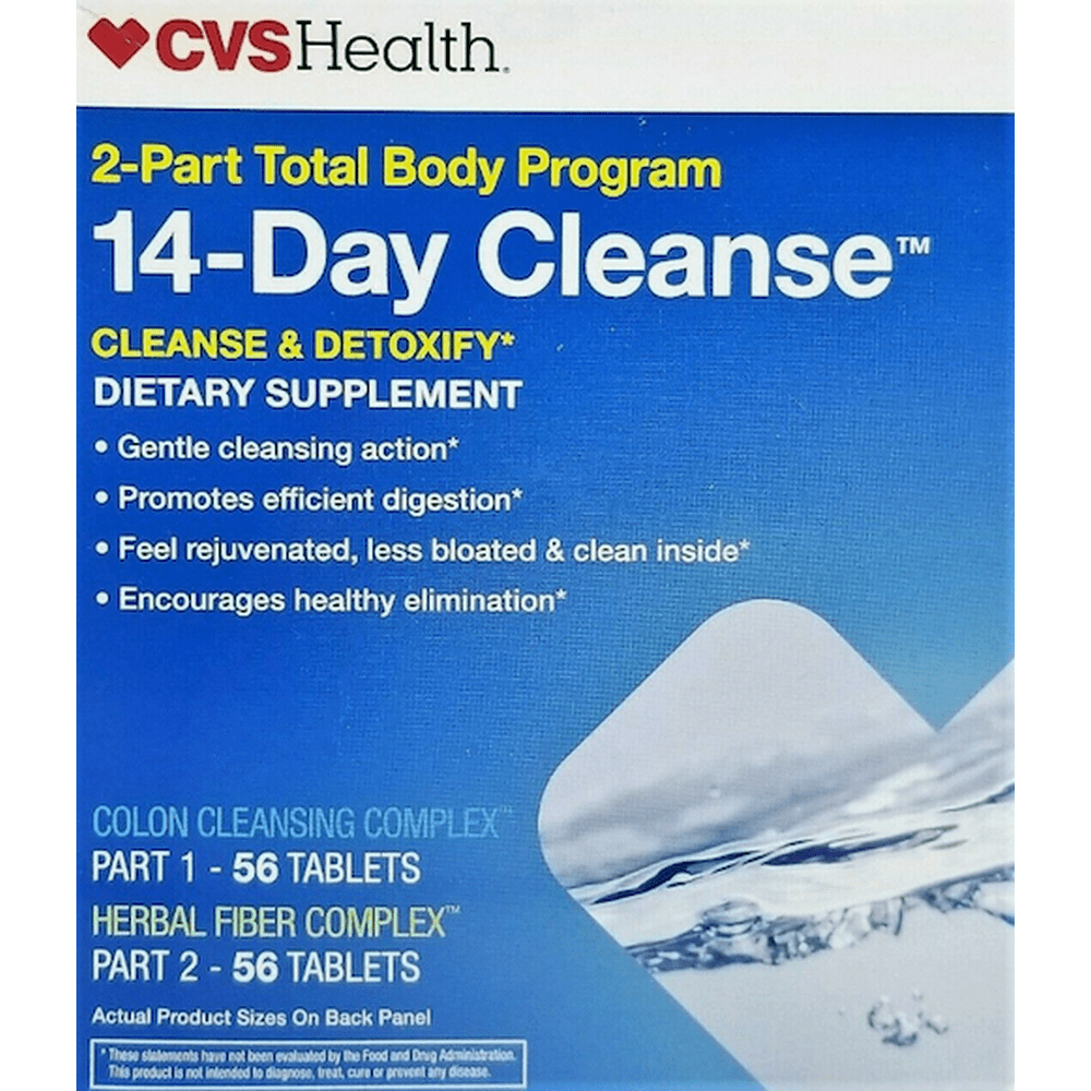 CVS 2Part Total Body Program 14Day Colon Cleanse & Detox 56 Tabs