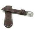 thumbnail image 2 of 20mm Mens' Alligator Style Leather Watch Strap Band, White Stitching, Stainless Steel Buckle, 2 of 7