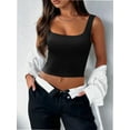 thumbnail image 3 of Women’s Sleeveless Crop Tops Square Neck Workout Fitness Basic Cropped Tank Top, 3 of 4