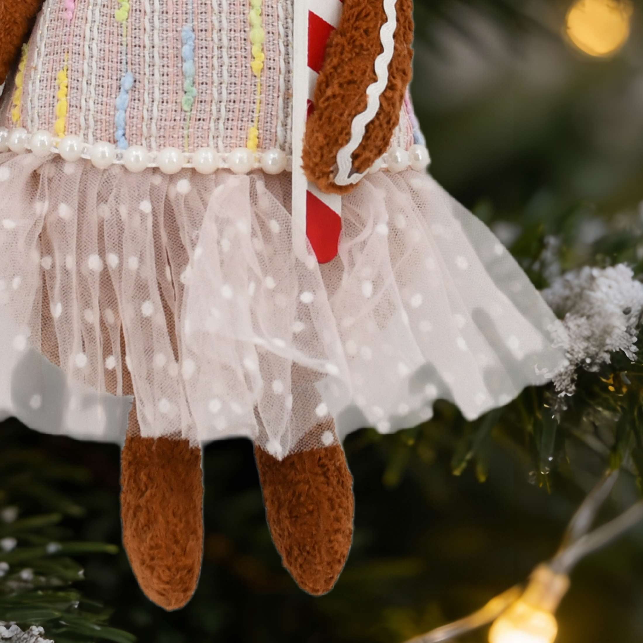 Holiday Time Christmas Jumbo Gingerbread Girl Ornament 10"