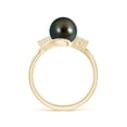 thumbnail image 2 of Angara Tahitian Cultured Pearl Bypass Ring with Diamond Trio in 14K Yellow Gold for Women | June Birthstone Jewelry for Her, 2 of 8