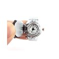 thumbnail image 3 of Unique Bargains Lady Plastic Rhinestone Decor Crystal Clover Cover Finger Ring Watch Gray, 3 of 3