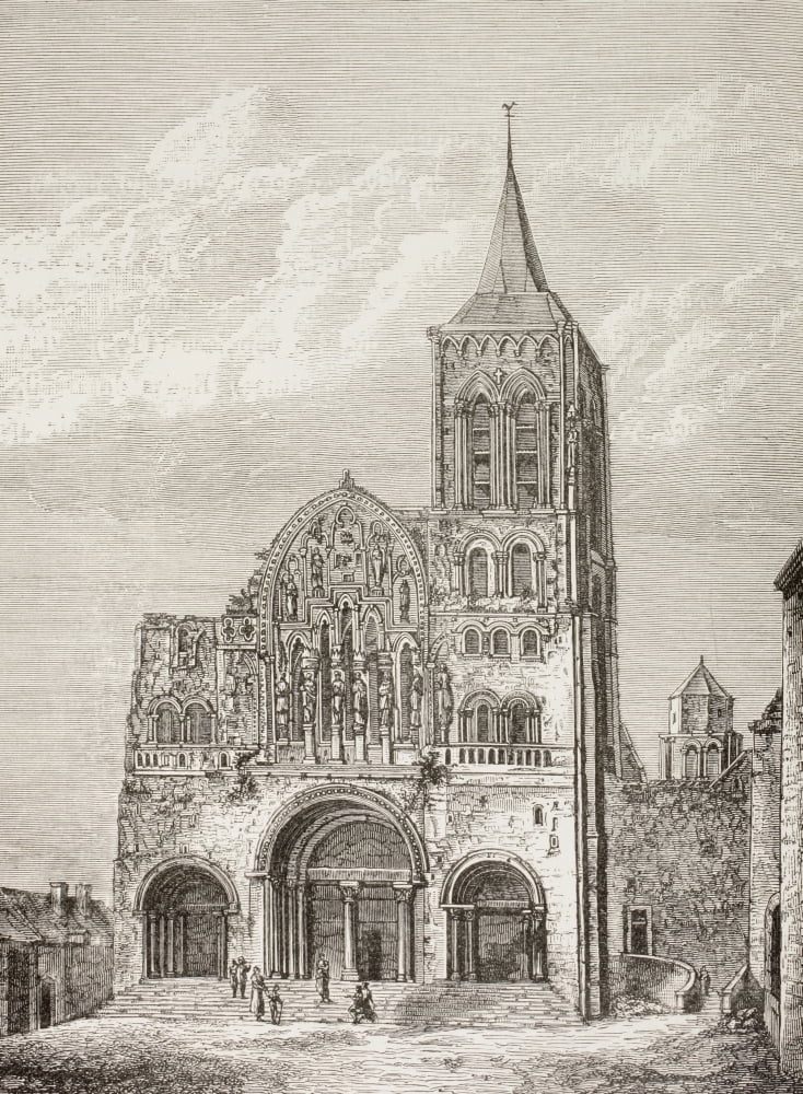 Abbey Church Of The Magdelene Vezelay France Where St Bernard Preached The Second Crusade In 1146 From Military And Religious Life In The Middle Ages By Paul Lacroix Published London Circa 1880 Canvas