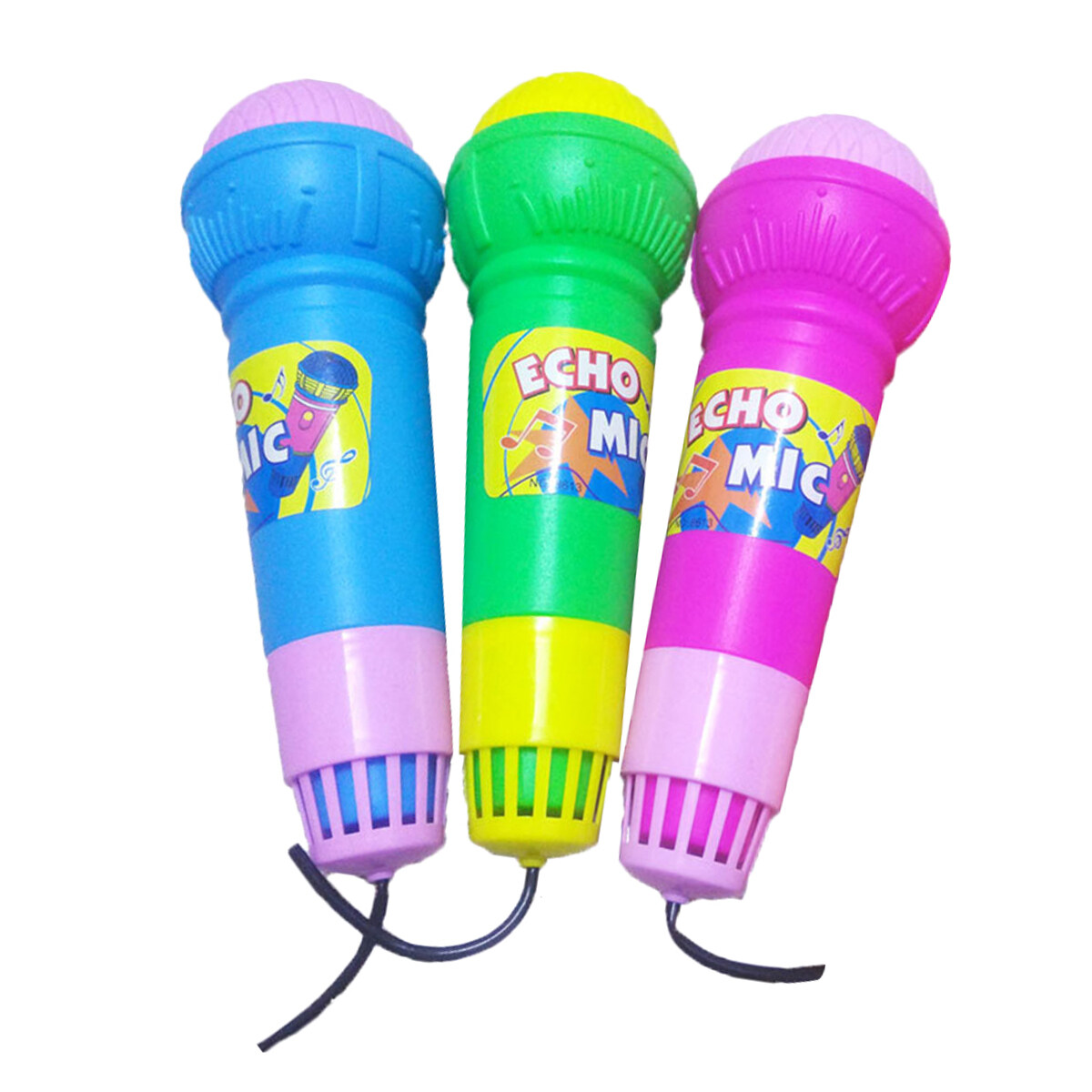 3PCS Echo Microphone Toy Simulated Microphone Model Toy Cartoon Style