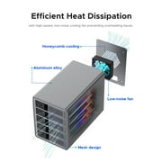 ORICO 4 Bay SATA Hard Drive Docking Station for 3.5 HDD/SSD Hard Drive Enclosure USB3.0 5Gbps DAS PRO 150W Power Build-in Cooling Fan for Business User Aluminum (9848RU3)
