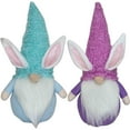 thumbnail image 2 of Fiaya Women Spring Easter Gnomes Decorations, 2 pcs Plush Handmade Dwarf Bunny Figurines, 10.2 inch Faceless Doll Ornaments for Home Tbale Office Decor (A), 2 of 9