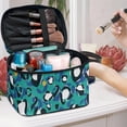 thumbnail image 5 of HELLHERO Blue-Green Abstract Large Capacity Makeup Organizer Bag Home Travel Office for Men and Women Polyester, 5 of 6