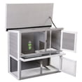 Wooden 2-Story Guinea Pig/Rabbit Cage With Wheels – Indoor/Outdoor Hutch With Pull-Out Tray & Wire Mesh