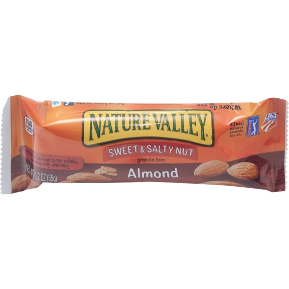 Nature Valley Granola Bars, Sweet And Salty Nut Almond Cereal, 1.2 Oz Bar, 16/box