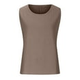 thumbnail image 5 of up to 60% off Gifts Usmixi Womens Tank Tops Casual Solid Plus Size Breathable Cotton Linen Tshirts Vest Summer Trendy Plain V-Neck Sleeveless Shirts Blouse Coffee m, 5 of 6