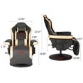 thumbnail image 5 of Gaming Chair Massage Ergonomic High Back Swivel Recliner Office Computer Chair with Bluetooth Speakers, Cupholder, Headrest, Lumbar Support, Adjustable Backrest and Footrest, Black Gold, 5 of 6