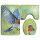 thumbnail image 1 of ABPHQTO Impresiones de Bluebird del este Juego de alfombras de baño de 3 piezas Alfombra de baño Alfombra de contorno y tapa de inodoro, 1 of 2